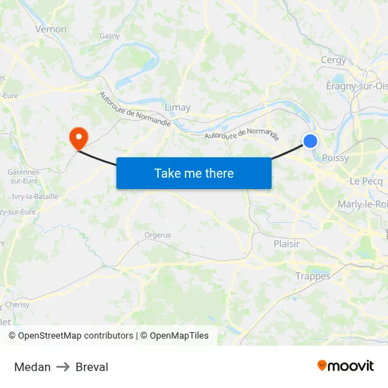 Medan to Breval map