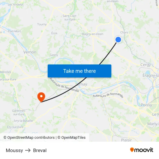 Moussy to Breval map