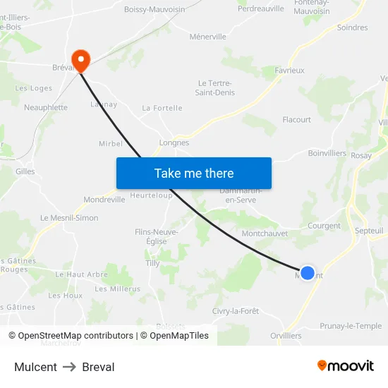 Mulcent to Breval map