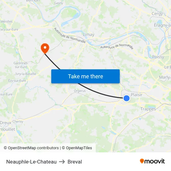 Neauphle-Le-Chateau to Breval map