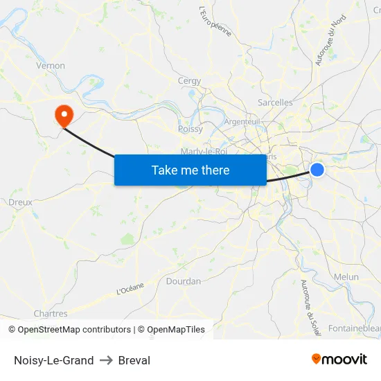 Noisy-Le-Grand to Breval map