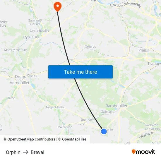 Orphin to Breval map