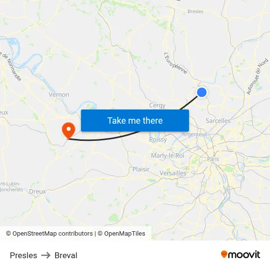 Presles to Breval map