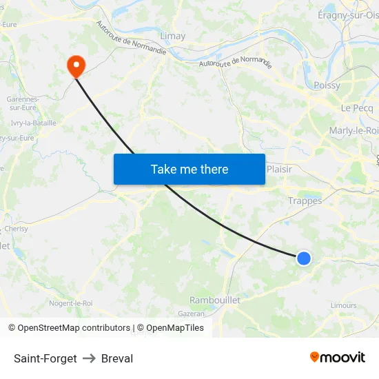 Saint-Forget to Breval map