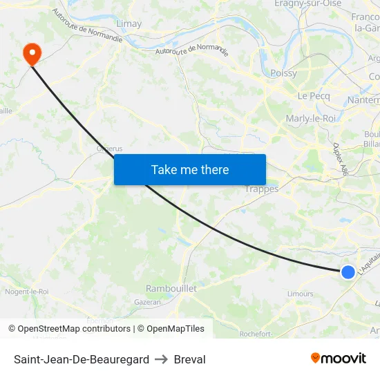 Saint-Jean-De-Beauregard to Breval map