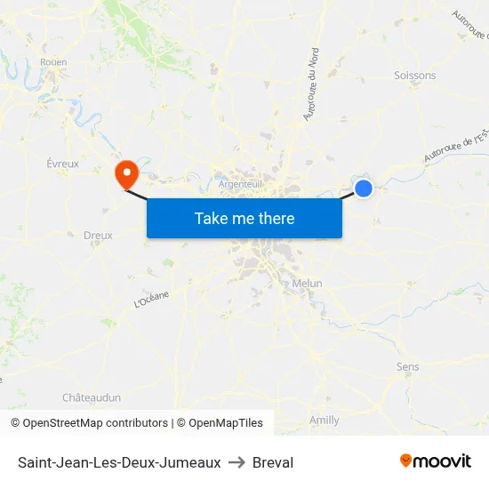 Saint-Jean-Les-Deux-Jumeaux to Breval map