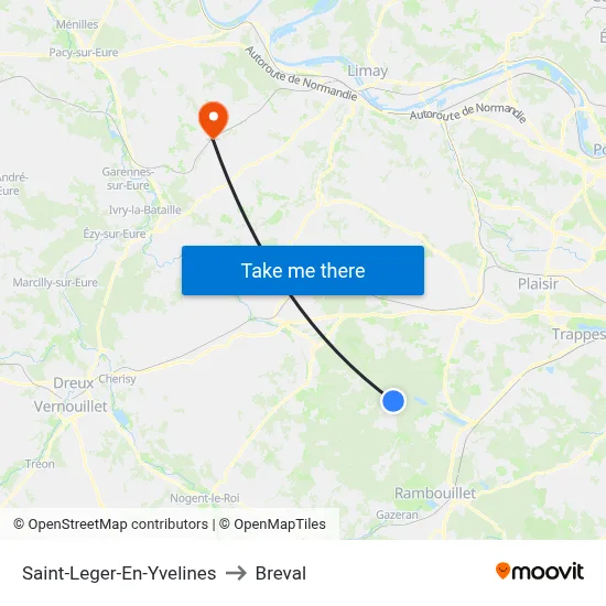 Saint-Leger-En-Yvelines to Breval map