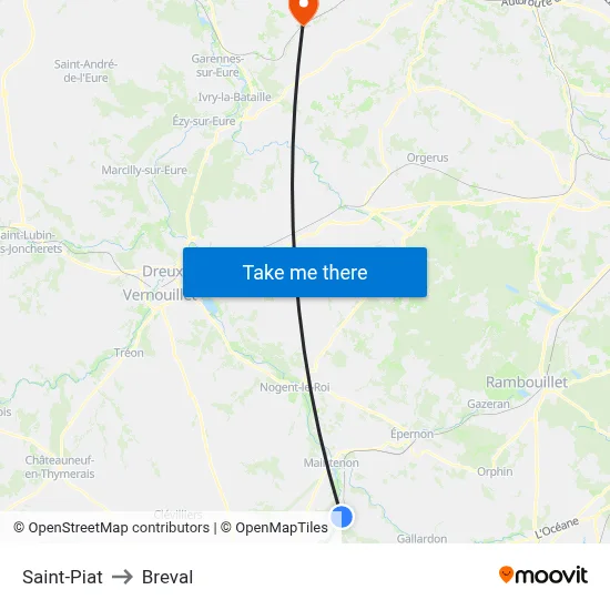 Saint-Piat to Breval map
