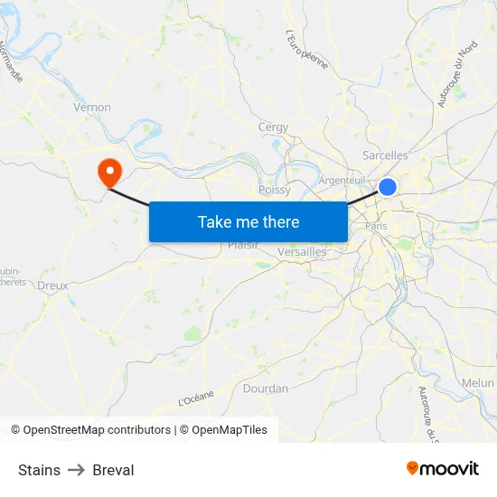 Stains to Breval map