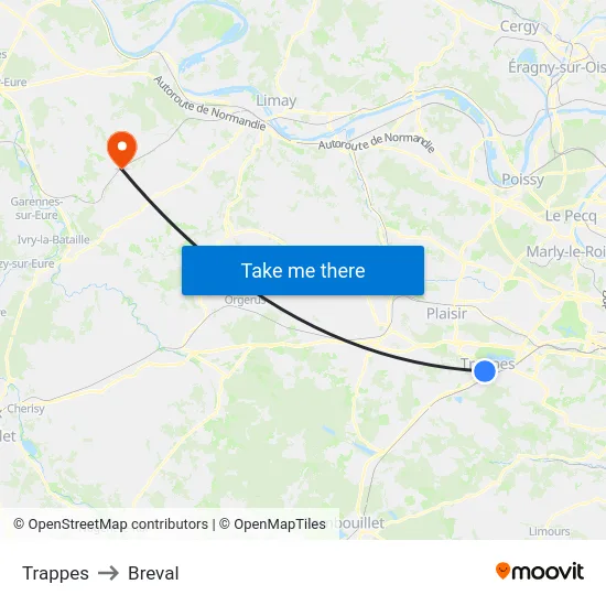 Trappes to Breval map