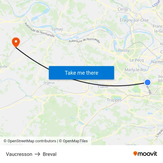 Vaucresson to Breval map