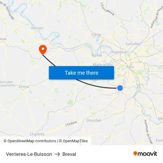 Verrieres-Le-Buisson to Breval map