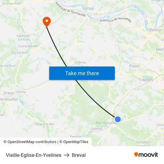 Vieille-Eglise-En-Yvelines to Breval map