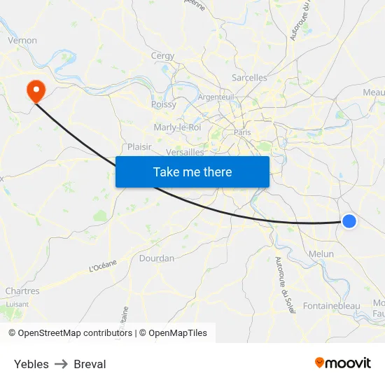 Yebles to Breval map