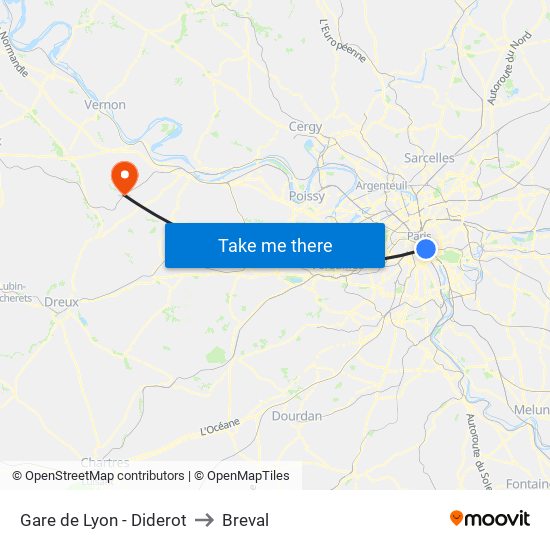Gare de Lyon - Diderot to Breval map