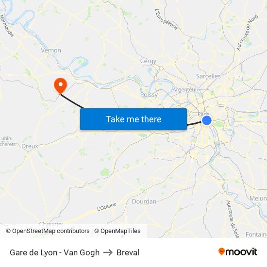 Gare de Lyon - Van Gogh to Breval map