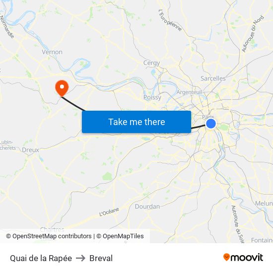 Quai de la Rapée to Breval map