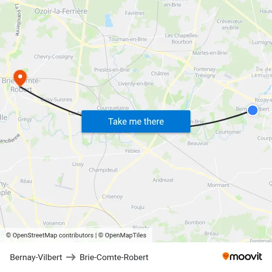 Bernay-Vilbert to Brie-Comte-Robert map