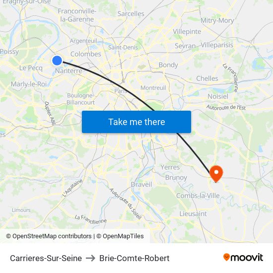Carrieres-Sur-Seine to Brie-Comte-Robert map
