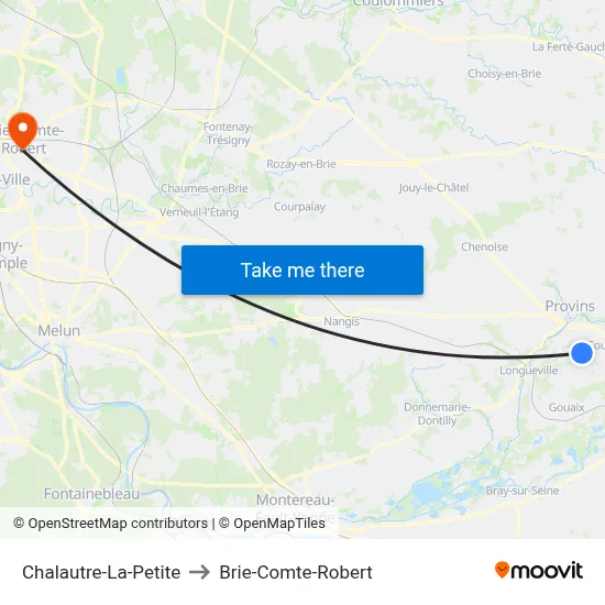 Chalautre-La-Petite to Brie-Comte-Robert map