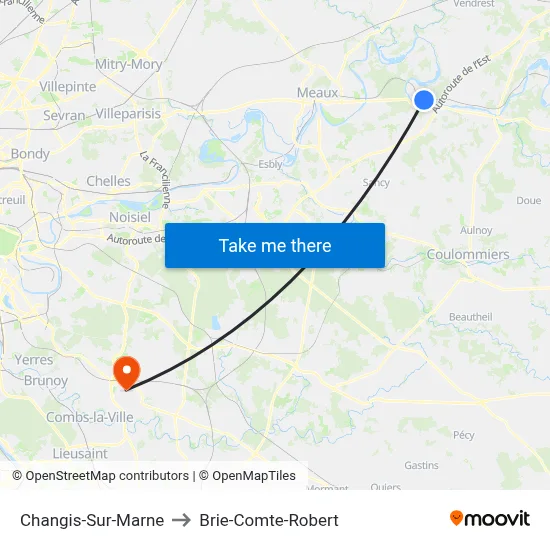 Changis-Sur-Marne to Brie-Comte-Robert map
