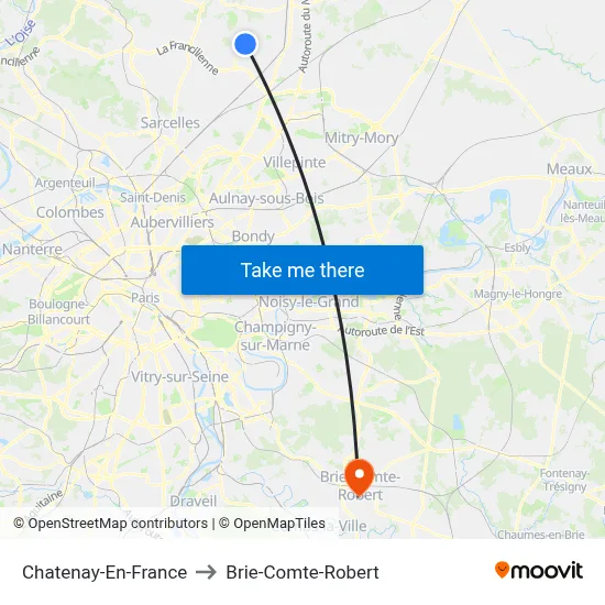 Chatenay-En-France to Brie-Comte-Robert map