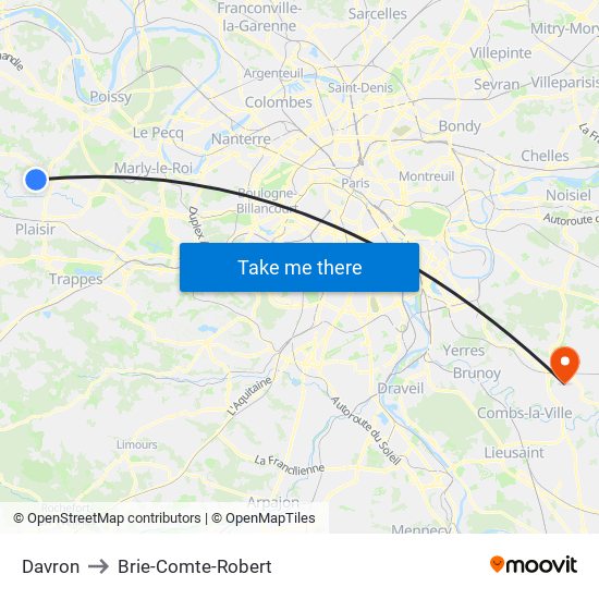 Davron to Brie-Comte-Robert map