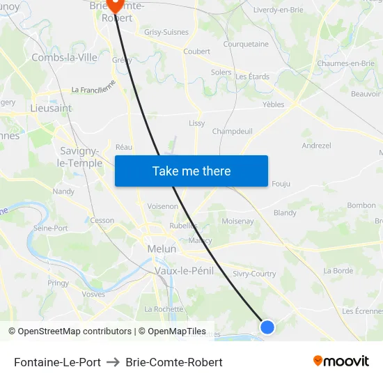 Fontaine-Le-Port to Brie-Comte-Robert map