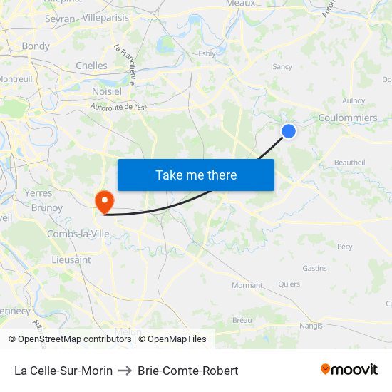 La Celle-Sur-Morin to Brie-Comte-Robert map