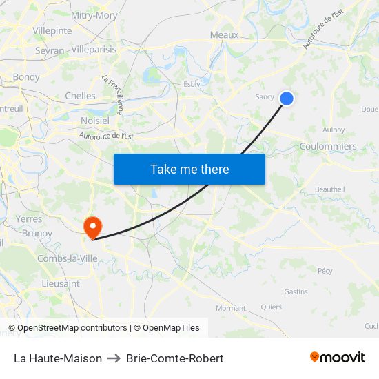 La Haute-Maison to Brie-Comte-Robert map