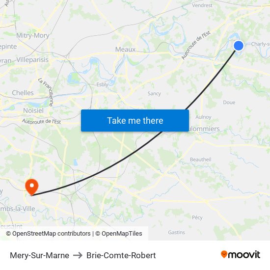 Mery-Sur-Marne to Brie-Comte-Robert map