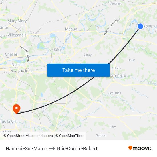 Nanteuil-Sur-Marne to Brie-Comte-Robert map