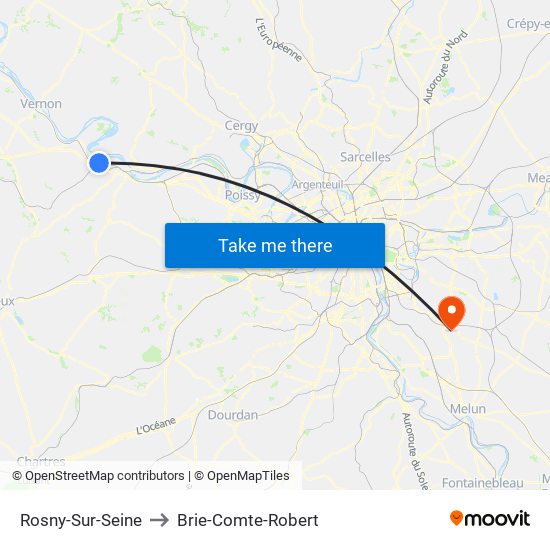 Rosny-Sur-Seine to Brie-Comte-Robert map