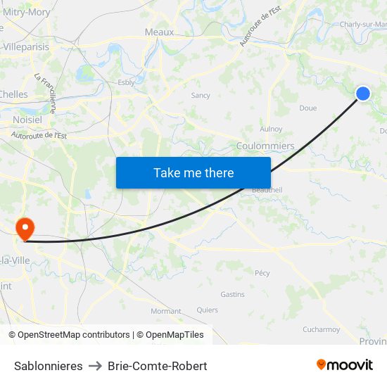 Sablonnieres to Brie-Comte-Robert map