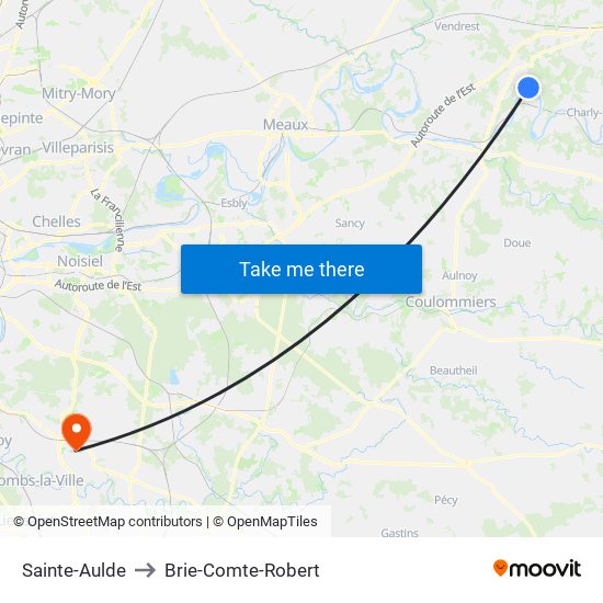 Sainte-Aulde to Brie-Comte-Robert map