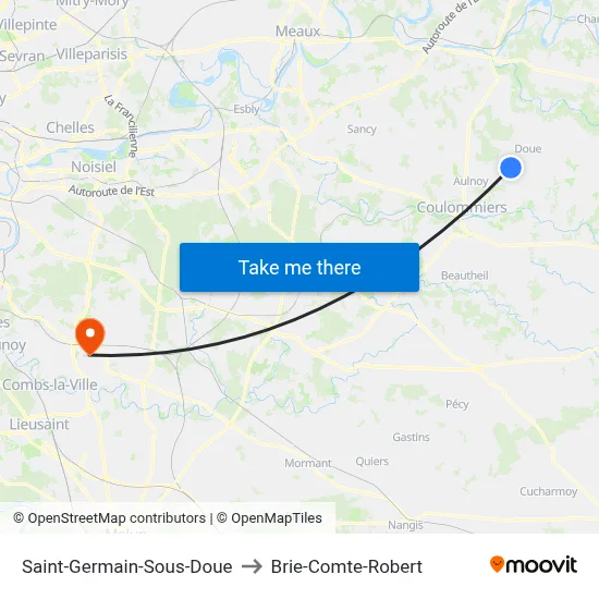 Saint-Germain-Sous-Doue to Brie-Comte-Robert map