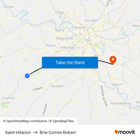 Saint-Hilarion to Brie-Comte-Robert map