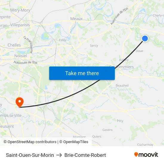 Saint-Ouen-Sur-Morin to Brie-Comte-Robert map