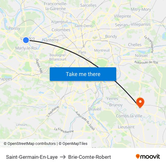 Saint-Germain-En-Laye to Brie-Comte-Robert map