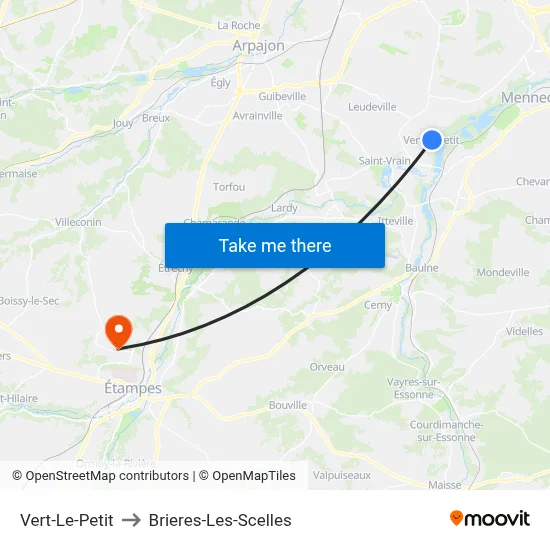 Vert-Le-Petit to Brieres-Les-Scelles map