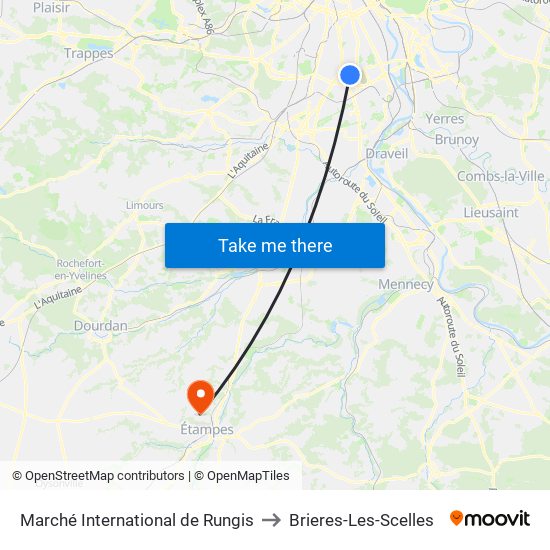 Marché International de Rungis to Brieres-Les-Scelles map