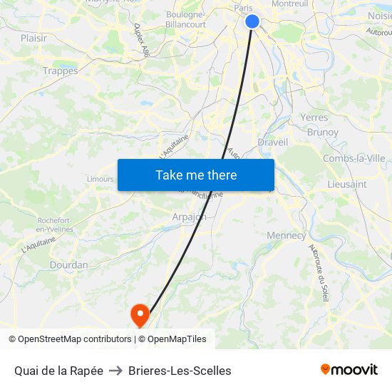 Quai de la Rapée to Brieres-Les-Scelles map