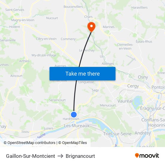 Gaillon-Sur-Montcient to Brignancourt map