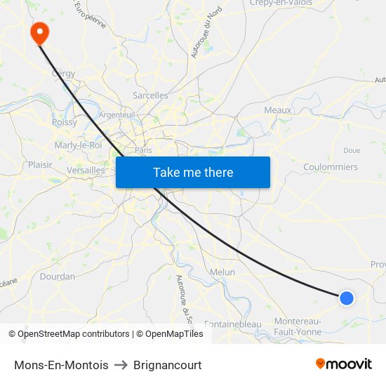 Mons-En-Montois to Brignancourt map