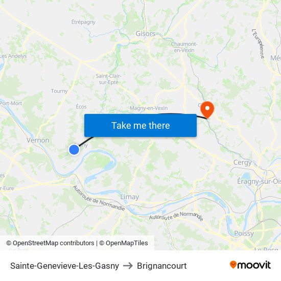 Sainte-Genevieve-Les-Gasny to Brignancourt map