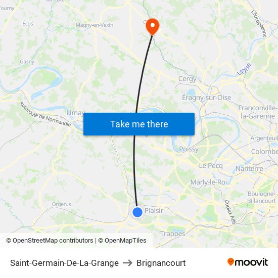 Saint-Germain-De-La-Grange to Brignancourt map