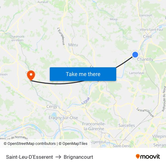 Saint-Leu-D'Esserent to Brignancourt map