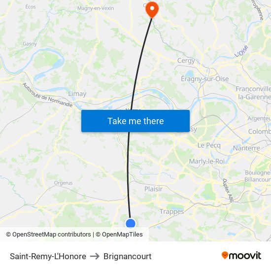 Saint-Remy-L'Honore to Brignancourt map