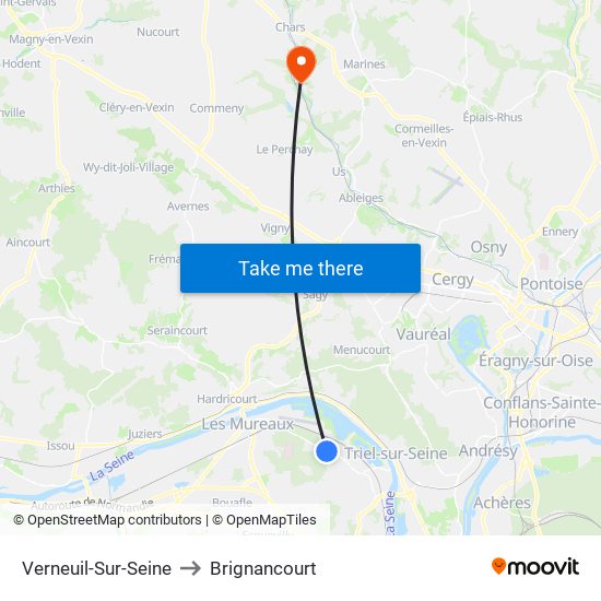 Verneuil-Sur-Seine to Brignancourt map