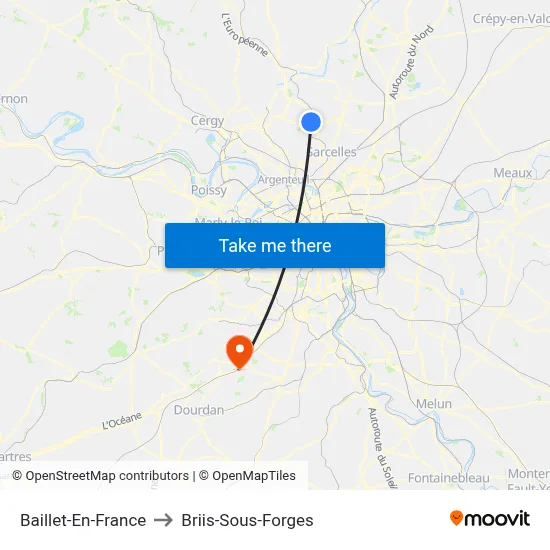 Baillet-En-France to Briis-Sous-Forges map